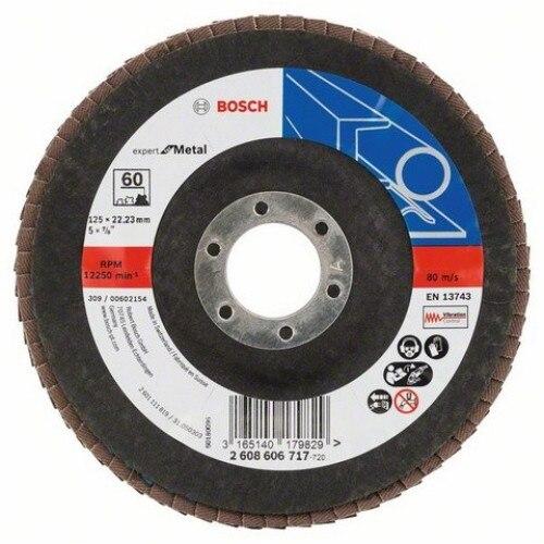 Disc de slefuire evantai Bosch, Expert for metal, 125 mm, R 60