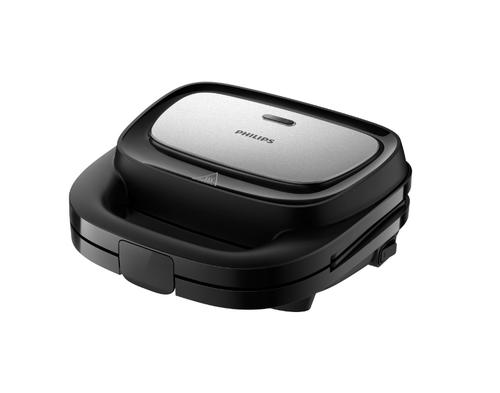 Sandwich-maker Philips HD2350/80 seria 3000, 750 W, Plite neaderente detasabile, Plitele de taiere si sigilare, 3 seturi de plite pentru panini, vafe si sandwich-uri, Leduri indicatoare, Sistem de blocare rapida, Comutator pornit/oprit (Neg