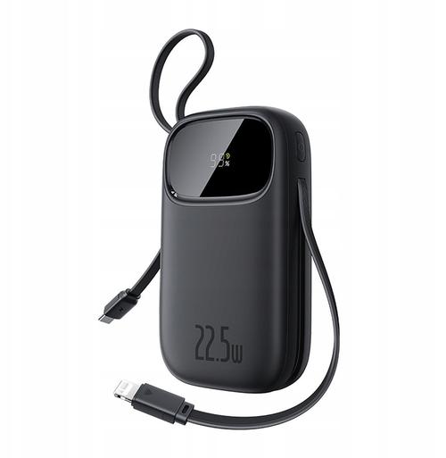 Baterie externa Baseus EnerFill FC31 20.000 mAh, Digital Display, 22.5W, cu cablu USB-C si Lightning inclus (Negru)