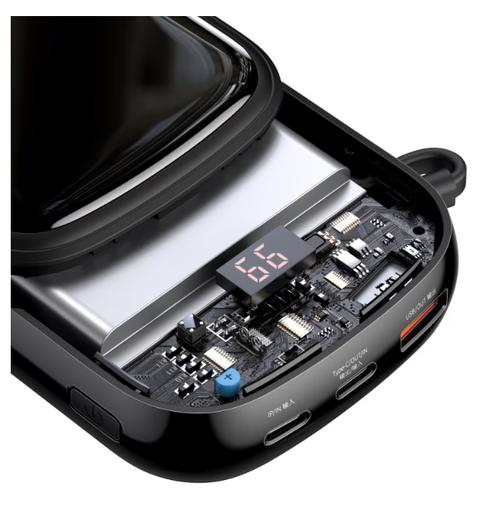 Acumulator extern Baseus Qpow Pro Digital Display, 20 W, 20000 mAh, 1 x USB, 1 x USB Type-C (Negru)