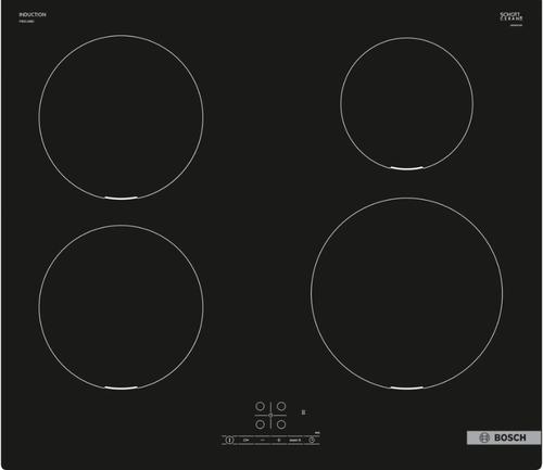 Plita cu inductie Bosch PIE611BB5E, 60 cm, 4 zone, TouchSelect, PowerBoost, ReStart, sticla vitroceramica, 60 cm (Negru)