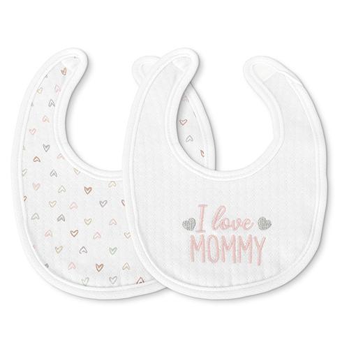 Set 2 bavete bumbac pentru nou-nascut Lorelli, inchidere cu velcro, potrivit pentru hranire si in perioada eruptiei dentare, 0 luni+, Roz