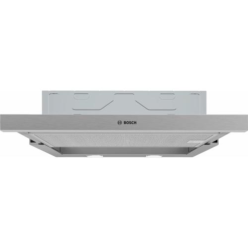 Hota incorporabila telescopica Bosch DFM064W55, Putere de absorbtie 394 mc/h, Iluminare LED, 1 motor, Control mecanic, Clasa C, 60 cm (Argintiu)