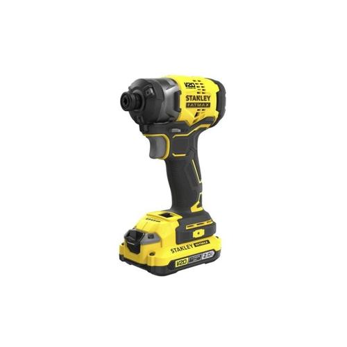 Masina de insurubat cu impact Stanley FatMax SFMCF820D2K-QW , Hex 1/4inch, 190 Nm, 2x Acumulatori 2.0 Ah, Incarcator si Valiza