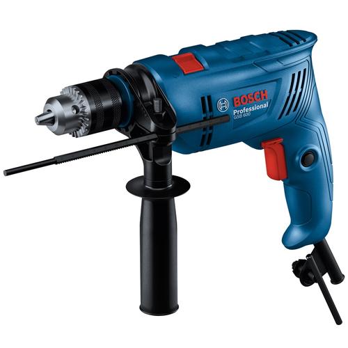 Masina de gaurit si insurubat (bormasina) cu percutie Bosch Professional GSB 600 06011A0321, 600 W, 3000 RPM, 48.000 percutii/min, mandrina metalica 13mm