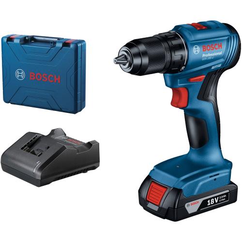 Masina de gaurit si insurubat (bormasina) pe acumulator Bosch Professional 06019K3001, 18 V, 1900 RPM, 21/50 Nm, 20+1 trepte torsiune, 35 mm diametru maxim gaurire, valiza profesionala, acumulator 2 Ah, incarcator