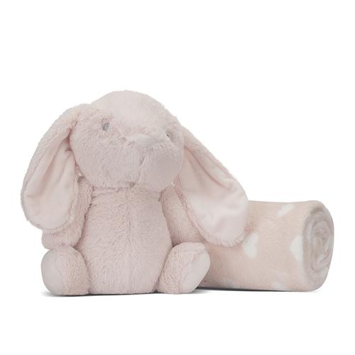 Paturica moale cu jucarie din plus elefant Lorelli Nappy, 90 x 75 cm, 0 luni +, Roz