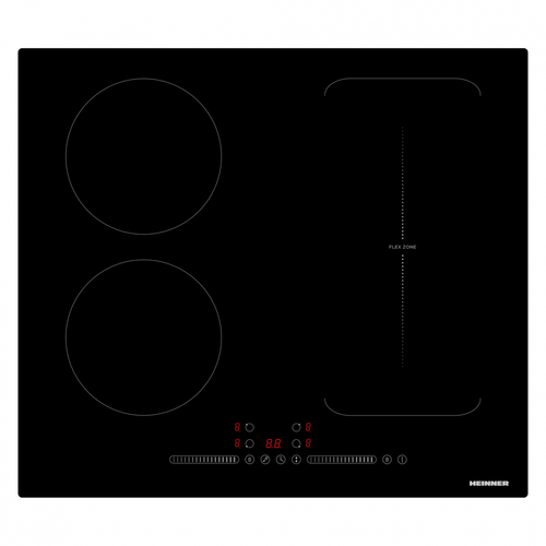 Plita incorporabila HEINNER HBHI-M4ZB1FXTC, Inductie, 4 zone de gatit, 7400 W, Control touch, Timer, Sticla (Negru)