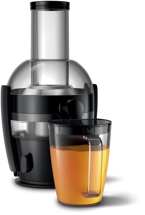 Storcator de fructe Philips Viva Collection HR1856/70, 800 ml, 800 W, Bol 2 l, Recipient pulpa 1.2 l (Negru)