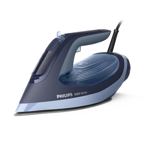 Fier de calcat Philips DST6120/20 seria 6000, Abur de 45 g/min, jet de 190 g, Tehnologia anti-picurare, tehnologie OptimalTEMP, Talpa SteamGlide Plus, Rezervor de 300 ml, Oprire automata, culoare (Albastru)