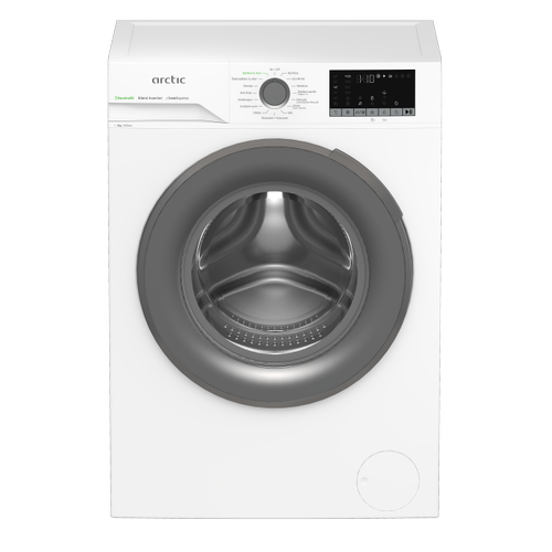 Masina de spalat rufe Arctic APLM2WFSU28411W, 8 Kg, 1400 RPM, Clasa A, Motor Silent Inverter, ExtraSteam, IronExpress, Recycled Tub, Fast/Intensive, Steam, WaterMode, Child Lock, Add-In (Alb)