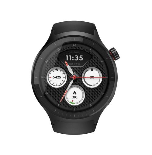Smartwatch Motorola moto watch, Ecran OLED 1.43inch, Bluetooth 5.3 + BLE, 4GB Flash, Autonomie pana la 13 zile, IP68 (Negru)