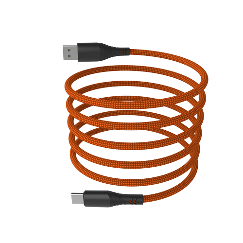 Cablu de date HAMMER AKC001409, 65 W, USB-C la USB-C, 3A, 1m (Portocaliu)