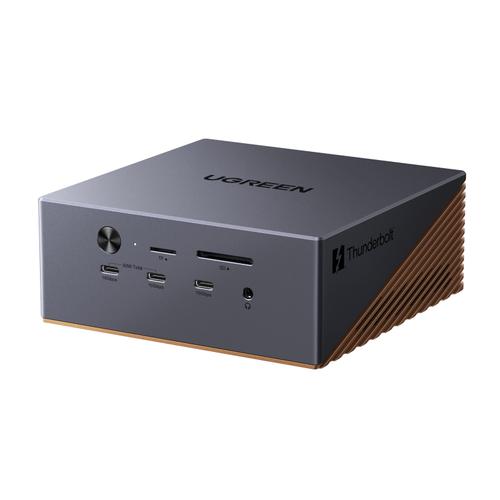 Docking Station UGREEN 17-in-1 Thunderbolt 5 Revodok Maxidok, 8TB, Dual 6K/8K Display pentru Mac & Windows, 2.5G Ethernet (Gri)