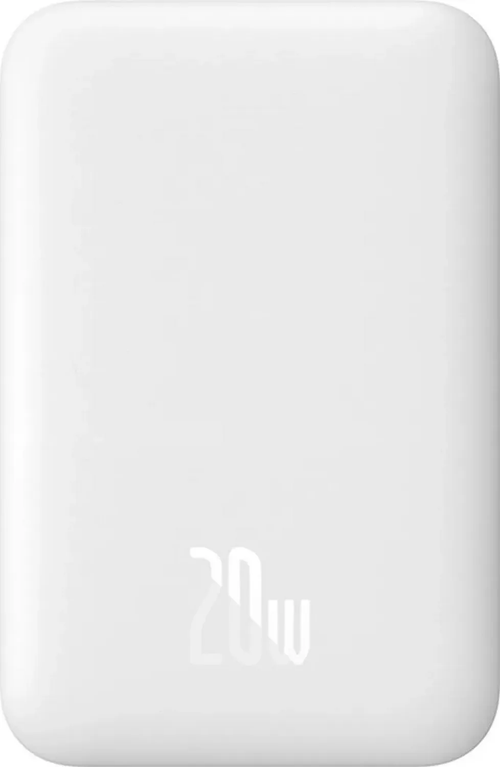 Acumulator extern Baseus Airpow, 20 W, Magentic, Incarcare Wireless, 1x USB-C, 20 W, Cu cablu Baseus Simple (Alb)