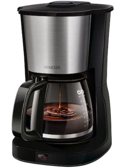 Cafetiera Sencor SCE 3050SS, 1000 W, 1.25 L, Recipient sticla (Negru/Argintiu)