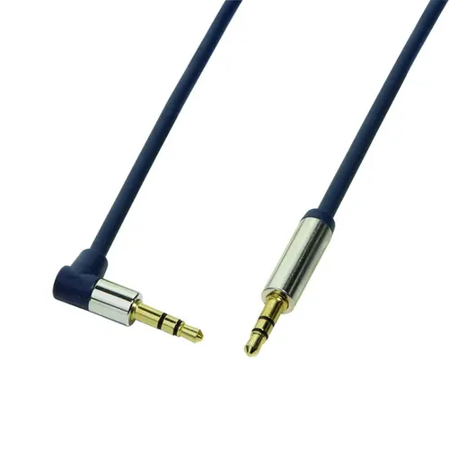 Cablu audio unghiular la 90° , LogiLink , 3.5 tata/tata , 3 m , albastru