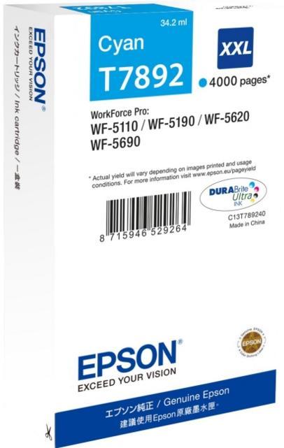 Cartus cerneala Epson T7892 XXL, 4000 pagini (Cyan)