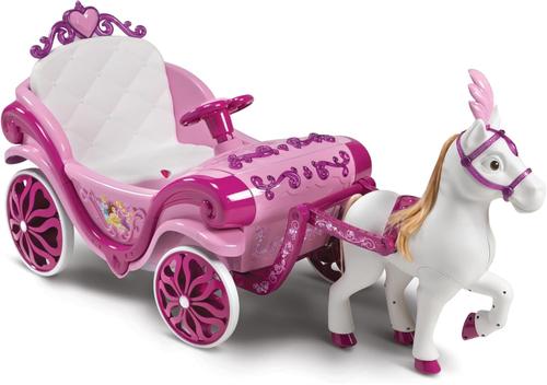 Masinuta electrica pentru copii Huffy Princess Carriage, baterie 6V, autonomie 75 de minute, viteza 4km/h (Roz)