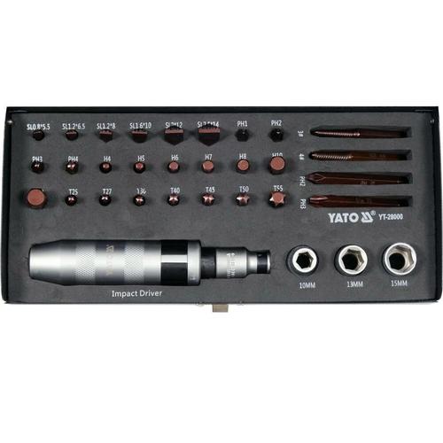 Set surubelnita de impact Yato YT-28000, 32 de biti, Crom Vanadiu