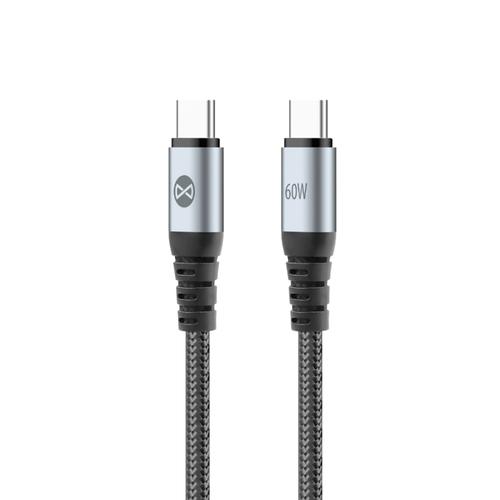 Cablu Date si Incarcare USB-C - USB-C Forever Braix, 60W, 1m, Negru