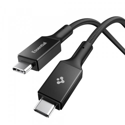 Cablu Date si Incarcare USB-C - USB-C Spigen EB10015CC ACA10421, 100W, 1.5m, Negru