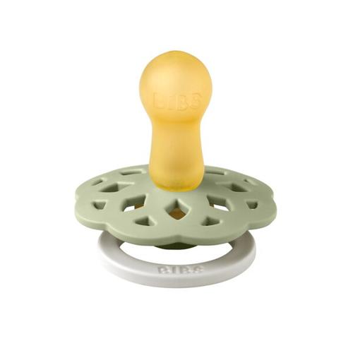 Suzeta fosforescenta Boheme GLOW Latex, tetina rotunda, 6 luni + Sage, BIBS