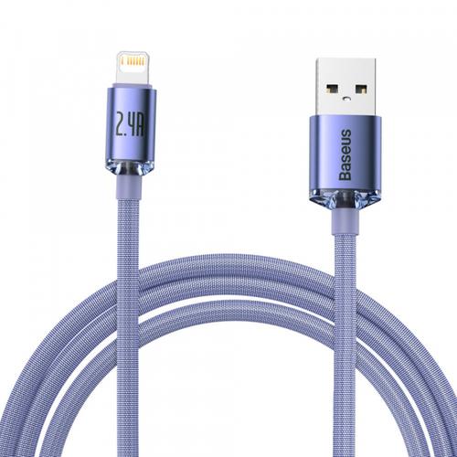 Cablu Date si Incarcare USB-A - Lightning Baseus Crystal Shine Series CAJY000105, 18W, 2m, Mov