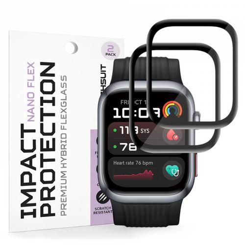 Folie Protectie Techsuit Nano Flex pentru Huawei Watch D2, Set 2 bucati, Plastic, Neagra
