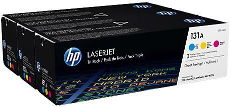 Pachet 3 tonere LaserJet HP 131A (Cyan/Magenta/Galben)