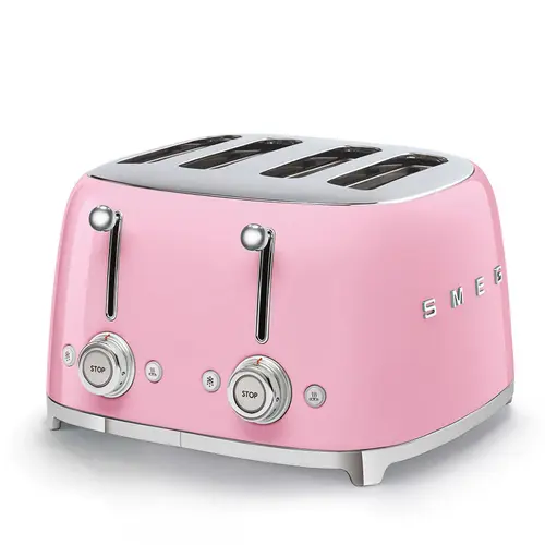 Prajitor de paine Smeg TSF03PKEU, 2000 W, 6 trepte, Roz