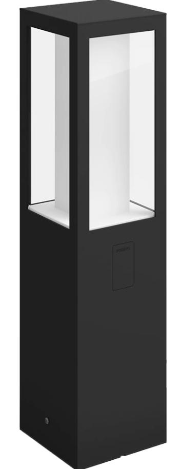 Stalp iluminat exterior LED integrat RGBW Philips HUE Impress, 2x 8W (49W), 24V, IP44, ambianta alba color, temperatura lumina reglabila (2000-6500K), 1200 lumeni, durata de viata 25.000 de ore, material metal/sticla