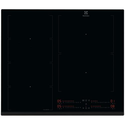 Plita incorporabila Electrolux EIV64453, Inductie, 4 zone de gatit, Booster, Control touch, Timer, Conectivitate hota, 60 cm (Negru)