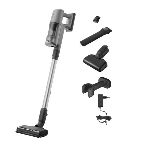 Aspirator vertical Electrolux Seria 600 EP61AB21UG, 21.6V, 2500 mAh, Recipient praf 0.6l, tub inox, Perie PowerPro multisuprafete cu LED, Suport de perete, Tehnologie ciclonica, duza par animale, 79 dB, Autonomie max 50 minute (Gri)