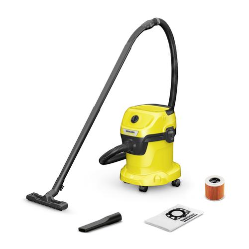 Aspirator umed-uscat Karcher WD 3 V-15/4/20, 1000 W, Recipient 15 l, Cablu 4m (Galben)