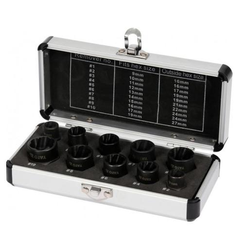 Set extractoare suruburi si piulite Yato YT-06031, 3/8inch, 10 piese
