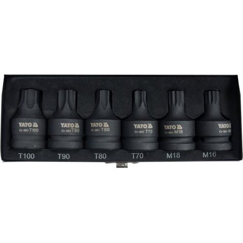 Set de sase biti Yato de impact Torx si Spline 3/4