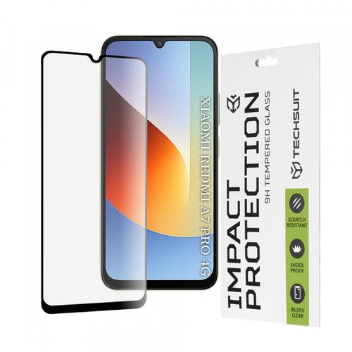 Folie de protectie Ecran Techsuit pentru Xiaomi Redmi A7 Pro 4G, Sticla Securizata, Full Glue, 111D, Neagra