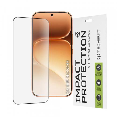 Folie de protectie Ecran Techsuit pentru Honor 600 Pro / 600, Sticla Securizata, Full Glue, 111D, Neagra