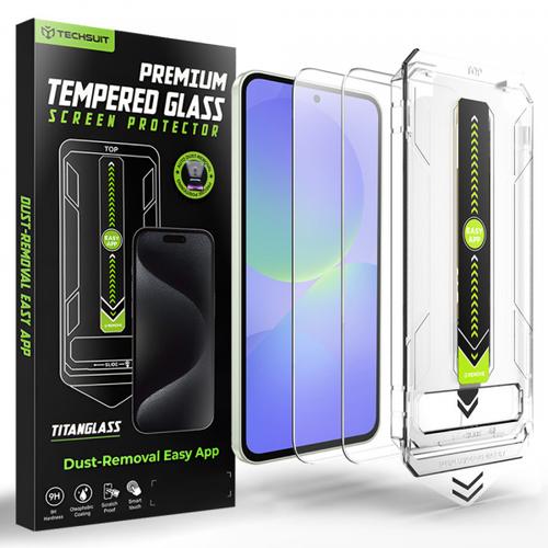 Folie de protectie Ecran Techsuit TitanGlass CrystalHD pentru Samsung Galaxy A37 5G / A36 A366, Sticla Securizata, Set 2 bucati