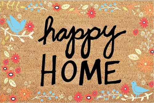 Covoras intrare Heinner HR-MTC-FAMH, 60 x 40 cm, Happy (Maro)