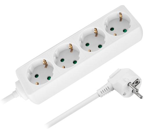 Prelungitor Rebel URZ3071-3B, 4 prize, 3 x 1.5 mm, 3 m (Alb)