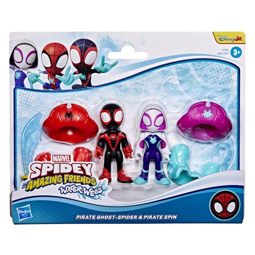 Set figurine Marvel Spidey and his Amazing Friends, Ghost Spider si Pirate Spin