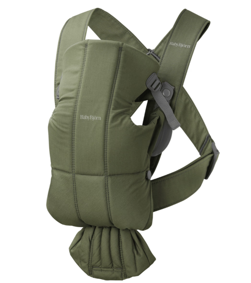 Marsupiu anatomic BabyBjorn  Mini, cu pozitii multiple de purtare, Tesatura, Verde
