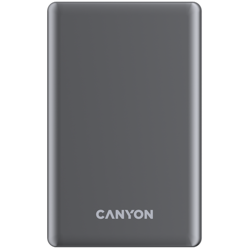 Acumulator extern CANYON OnPower 510 slim, Wireless, Magnetic, 10000 mAh, 20 W (Gri)