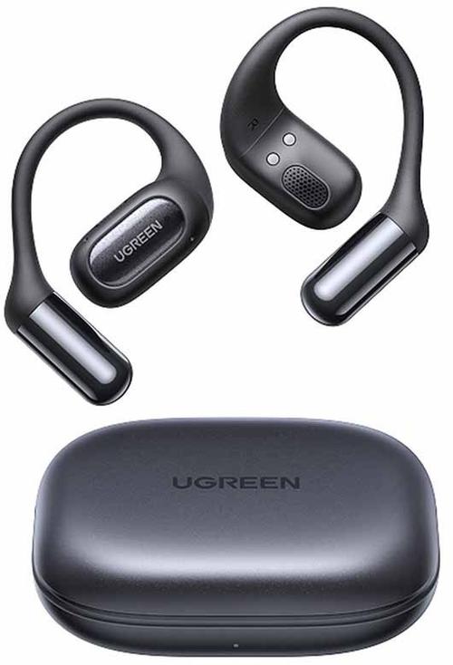 Casti alergare True Wireless Ugreen WS213, Bluetooth, Autonomie 8/28 ore, 4 Microfoane cu anulare zgomot, IPX5 (Negru)
