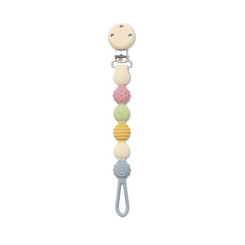 Lant pentru suzeta din silicon, clips de prindere, BPA Free, Lorelli Blue Mix