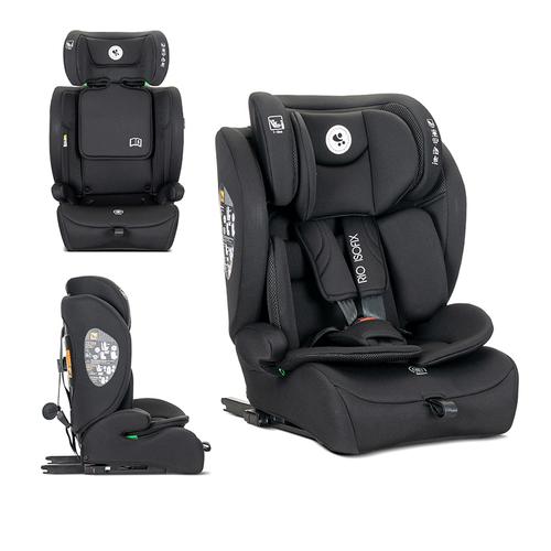 Scaun auto pentru copii Lorelli Rio, Isofix, 76-150 cm, 15 Luni-12 Ani, tetiera reglabila prin mecanism, Negru