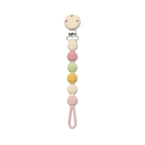 Lant pentru suzeta din silicon, clips de prindere, BPA Free, Lorelli Pink Mix