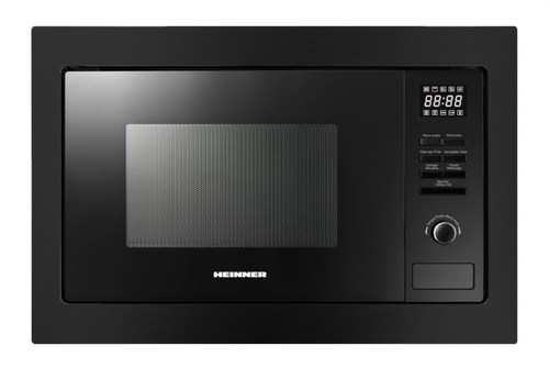Cuptor cu microunde incorporabil HEINNER HMW-MDBI25GDBK, 900 W, 25 l, Grill 1000 W, 5 trepte putere, 10 programe, Platou rotativ 31.4 cm (Negru)